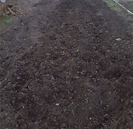 A cleared and dug over garden ready for planting